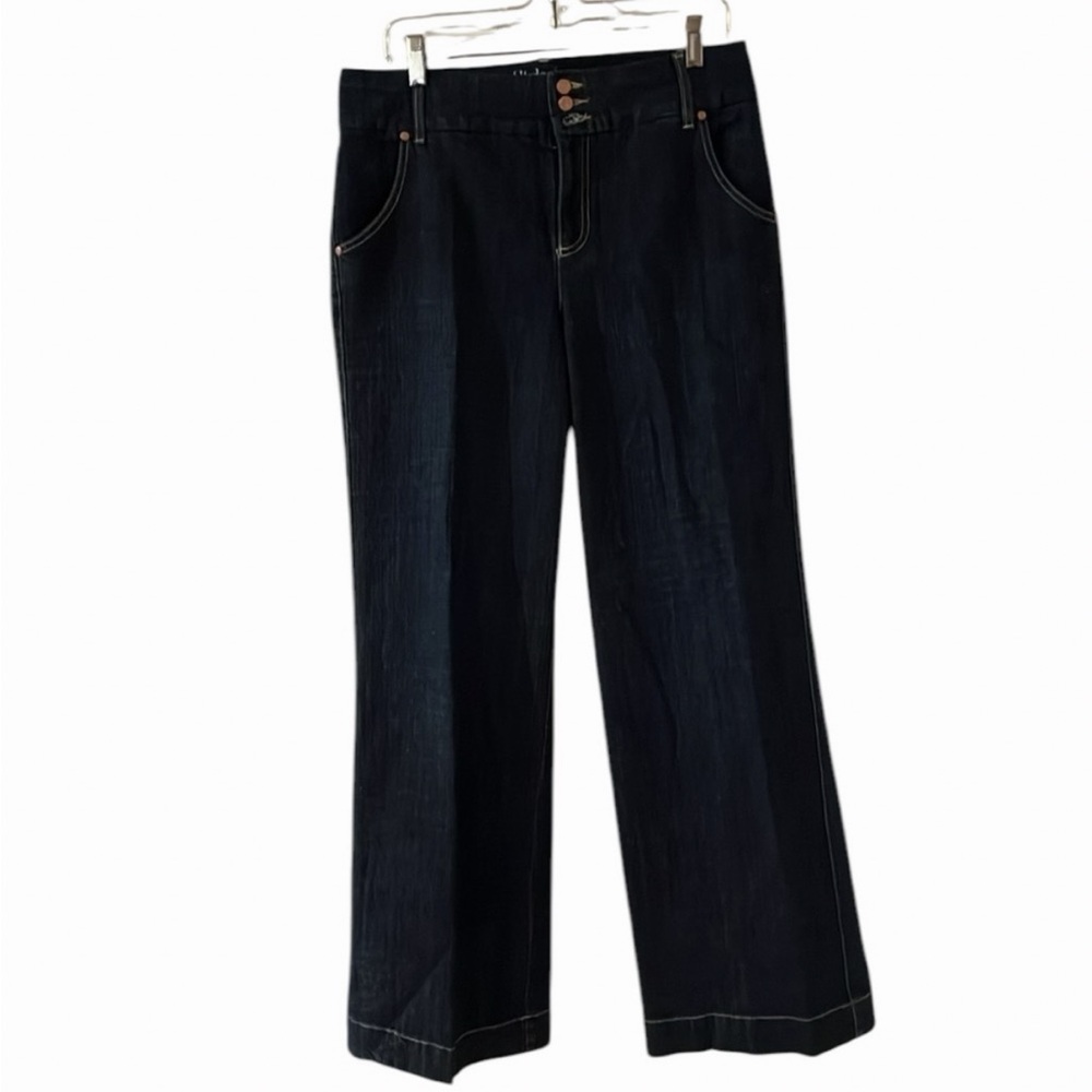 Style & Co size 12 black high rise wide leg Jean trouser style jeans